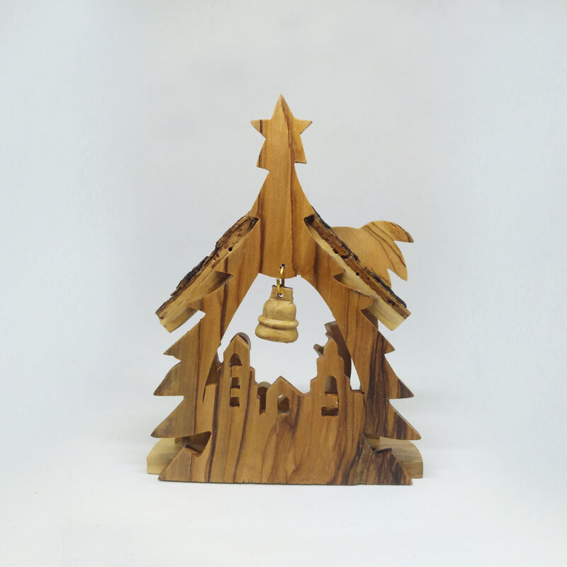 Nativity Bark Star Creche Bell 13cm