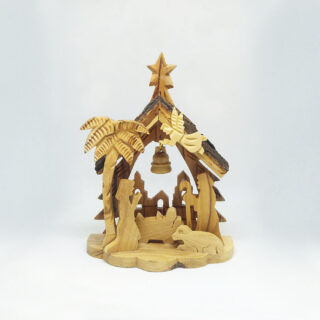 Nativity Bark Star Creche Bell 13cm