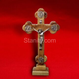 Table crucifix cross With Apostles of Christ plate 16cm